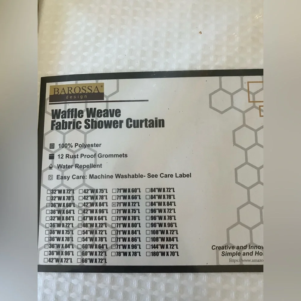 NEW Barossa Design Waffle Fabric Shower Curtain lot 71”x72” I have 5 can split